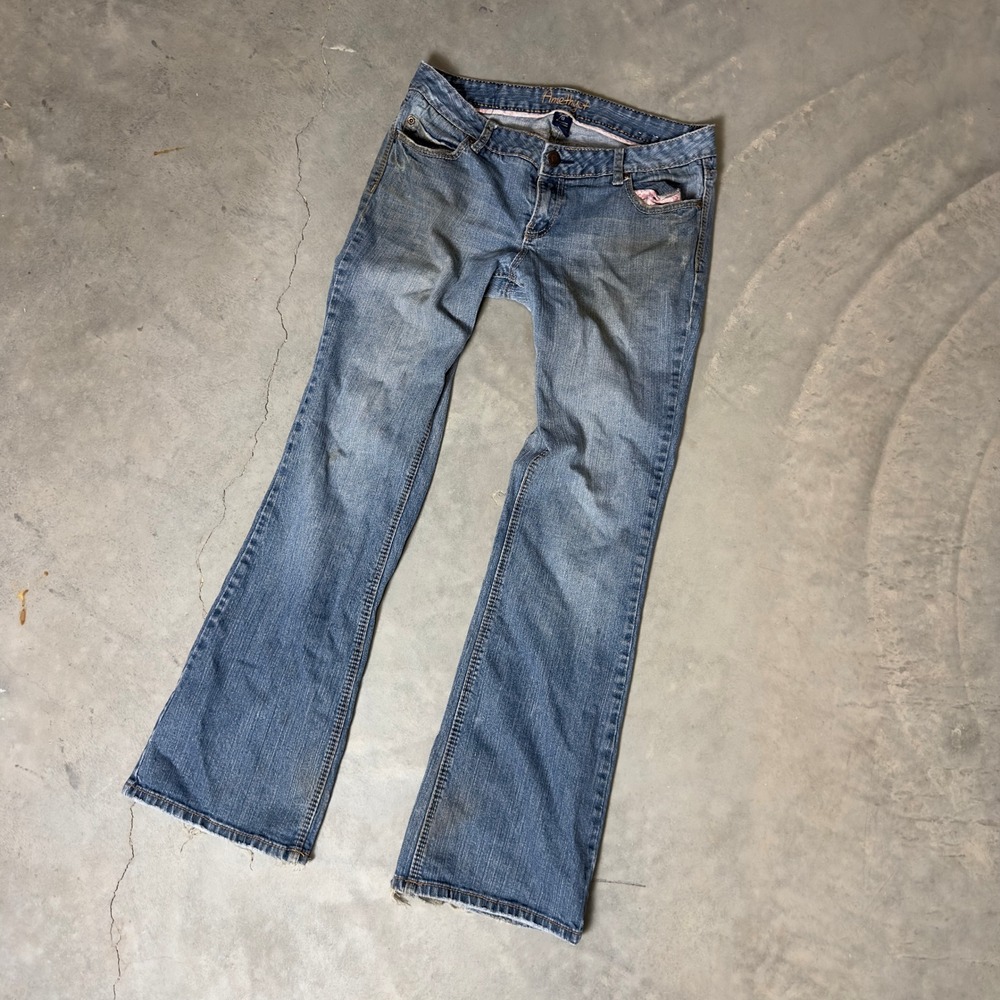 Vintage Amethyst Bootcut Jeans Womens 10 Blue Baggy‎ Low Rise Y2K McBling Flare